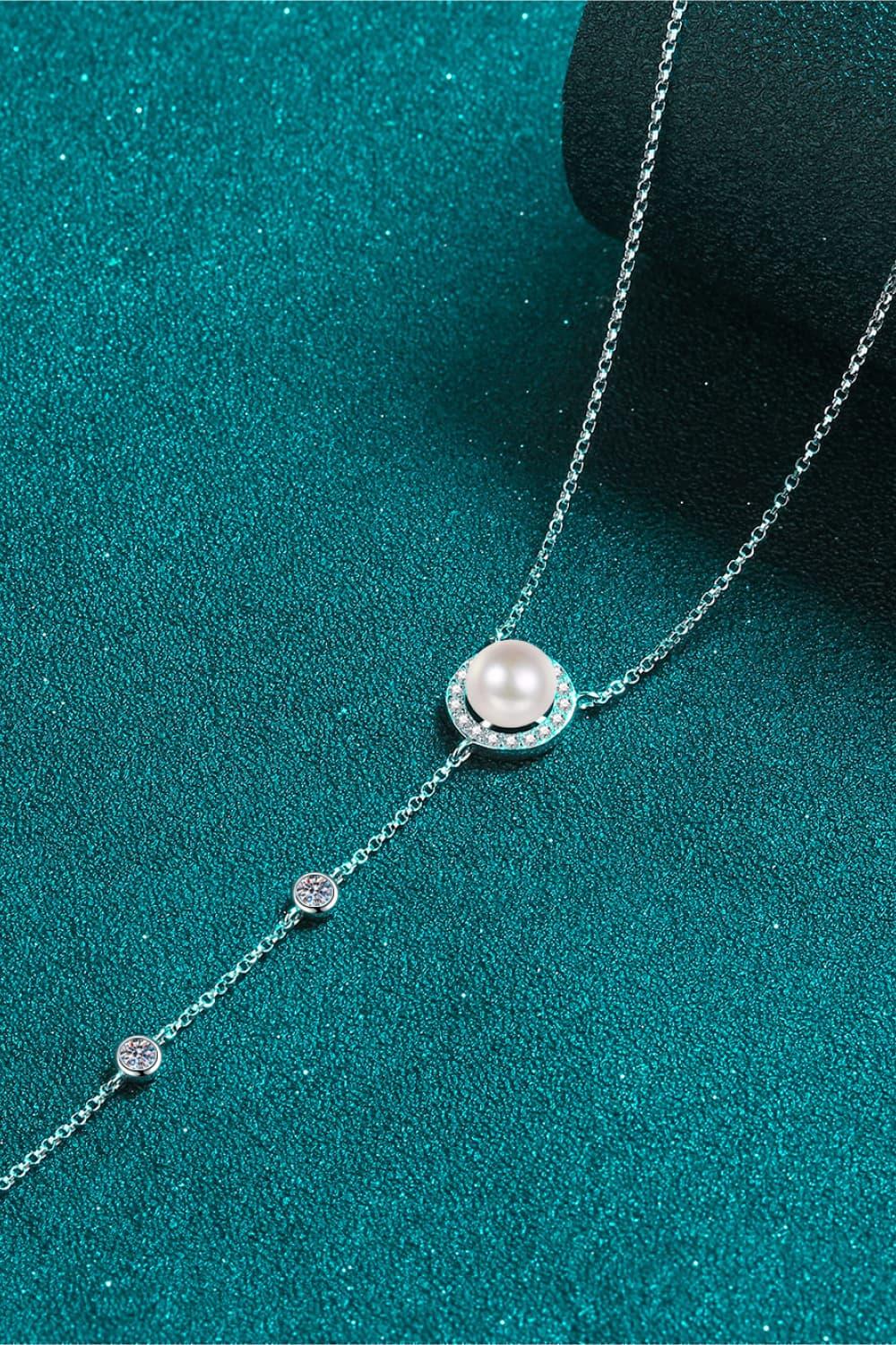 Moissanite Rhodium-Plated Necklace - Lab Fashion, Home & Health