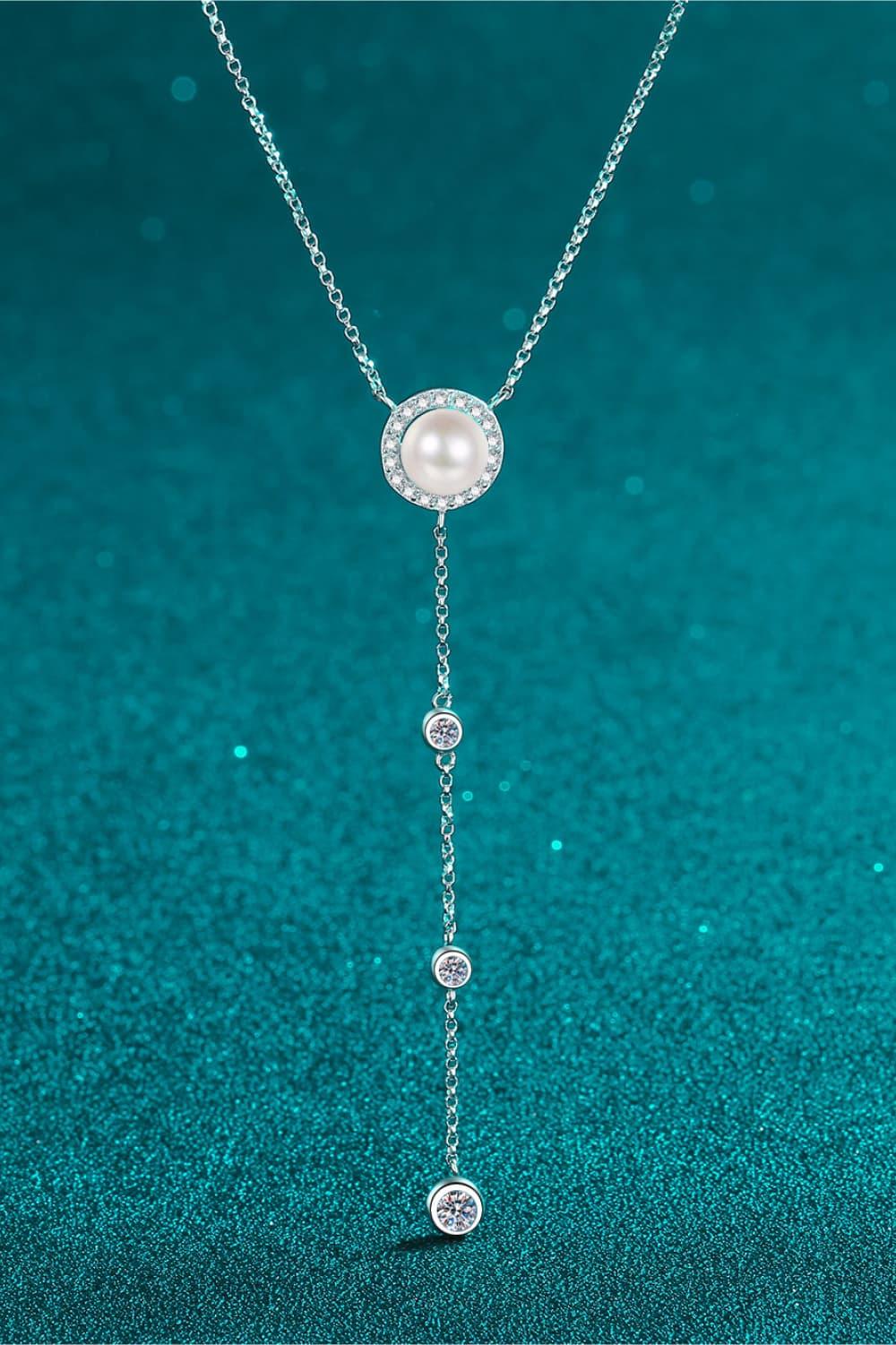 Moissanite Rhodium-Plated Necklace - Lab Fashion, Home & Health