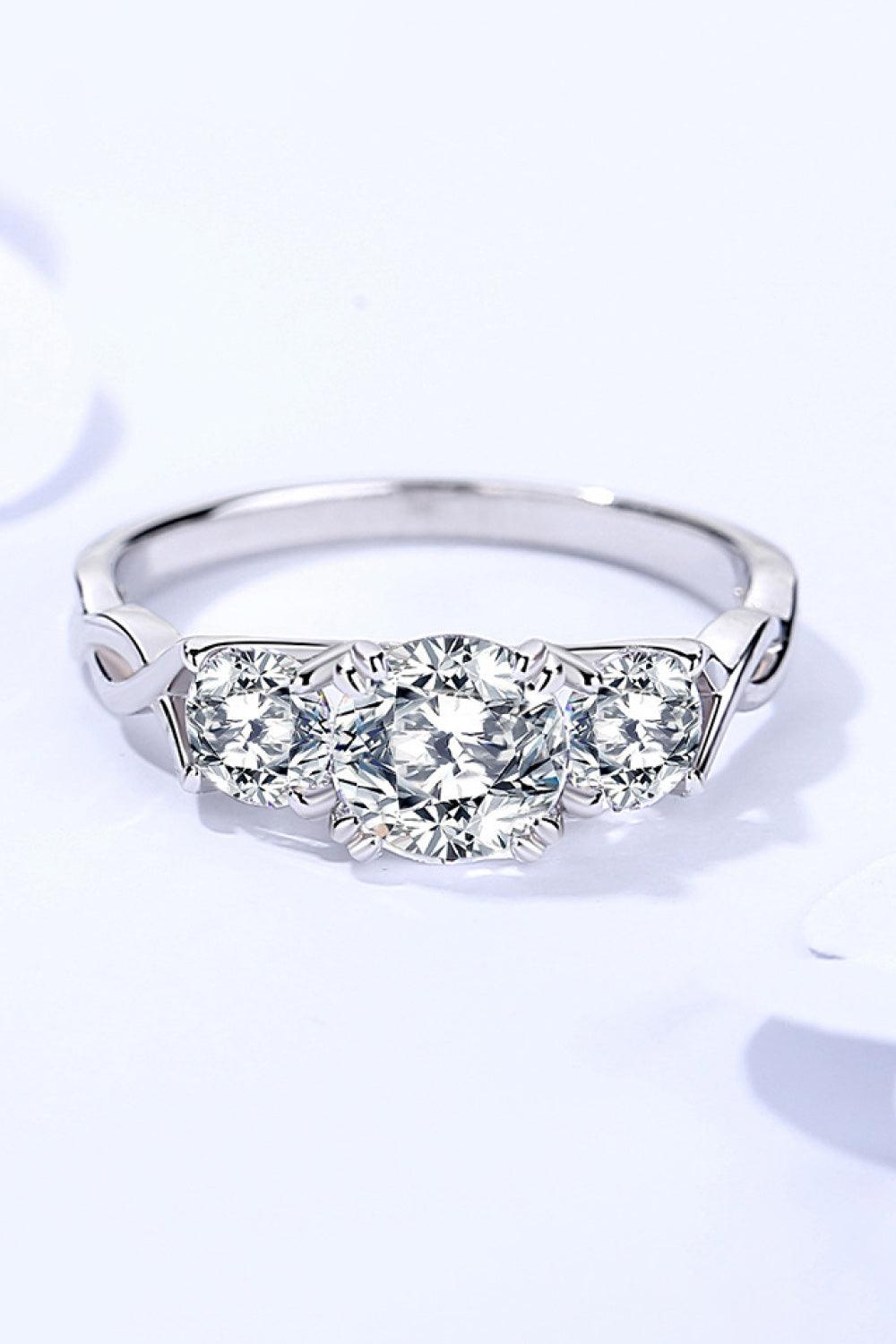 1 Carat Moissanite 925 Sterling Silver Ring - Lab Fashion, Home & Health