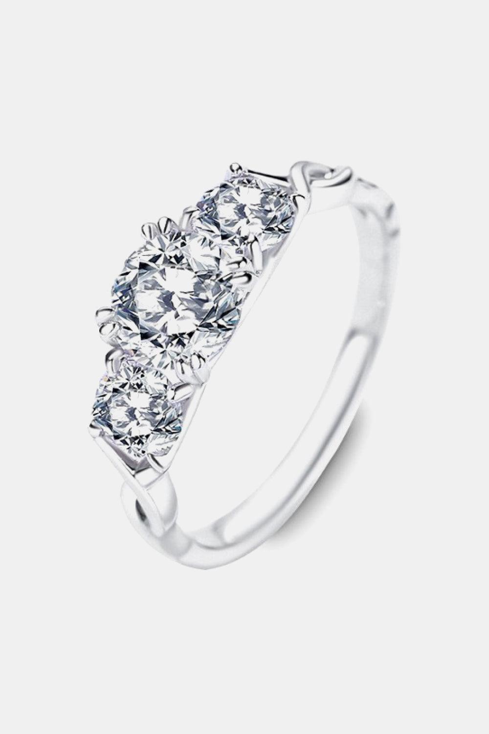 1 Carat Moissanite 925 Sterling Silver Ring - Lab Fashion, Home & Health