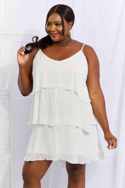 Full Size Cascade Ruffle Style Spaghetti String Mini Dress - Lab Fashion, Home & Health