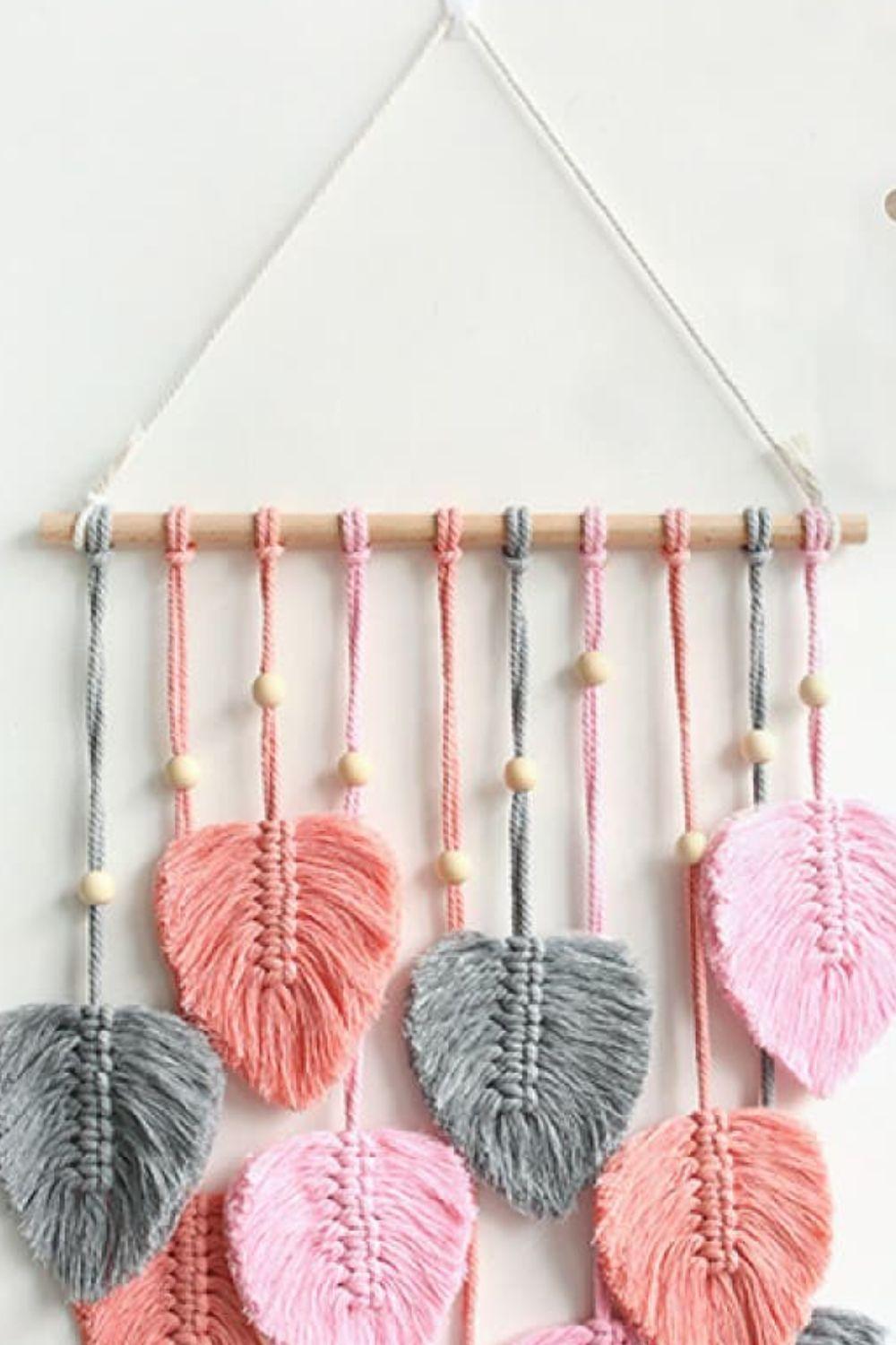 Macrame Leaf Bead Wall Hanging - Lab Fashion, Home & Health