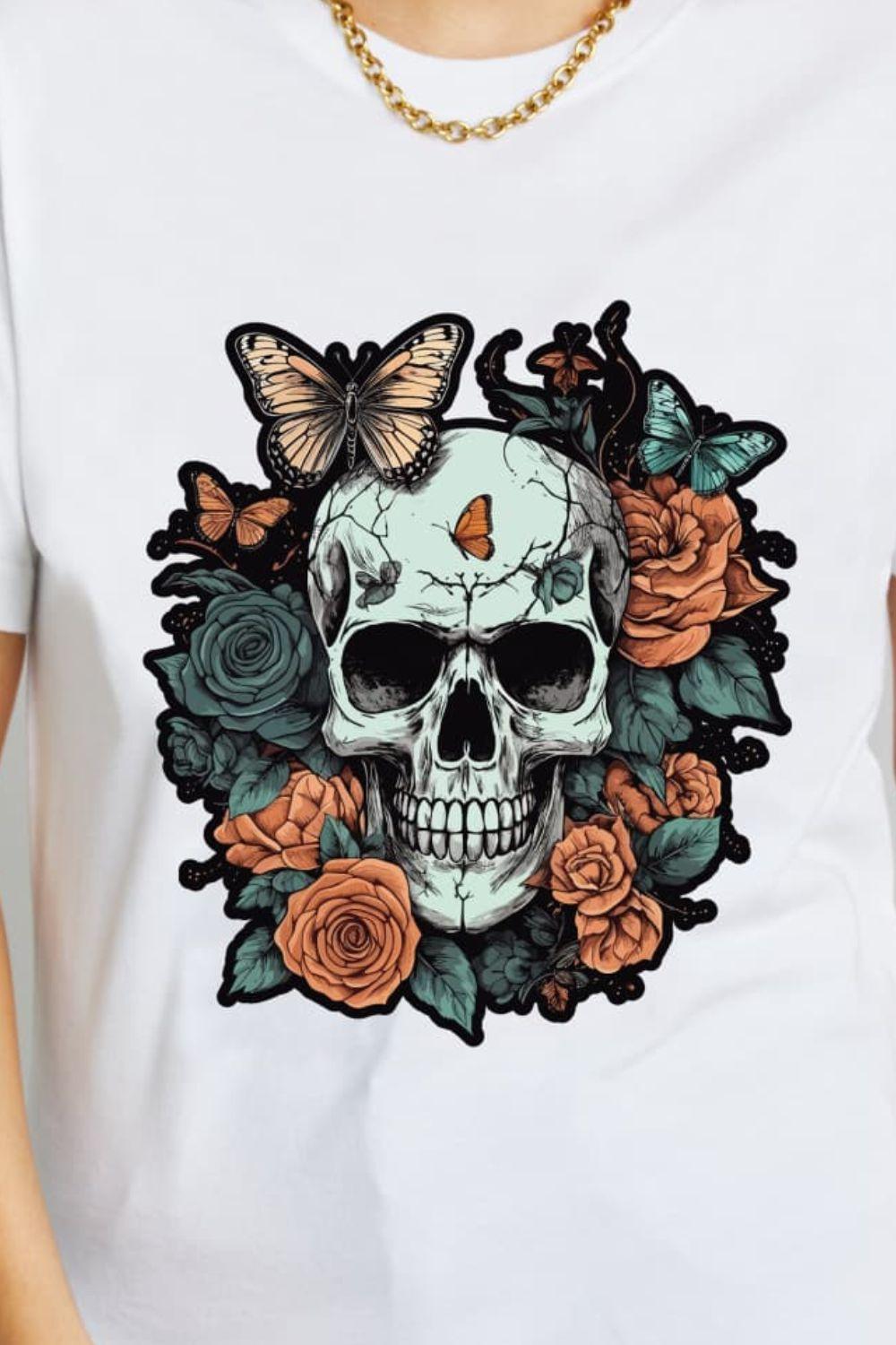 Simply Love Simply Love Full Size Skull Graphic Cotton T-Shirt - Lab Fashion, Home & Health