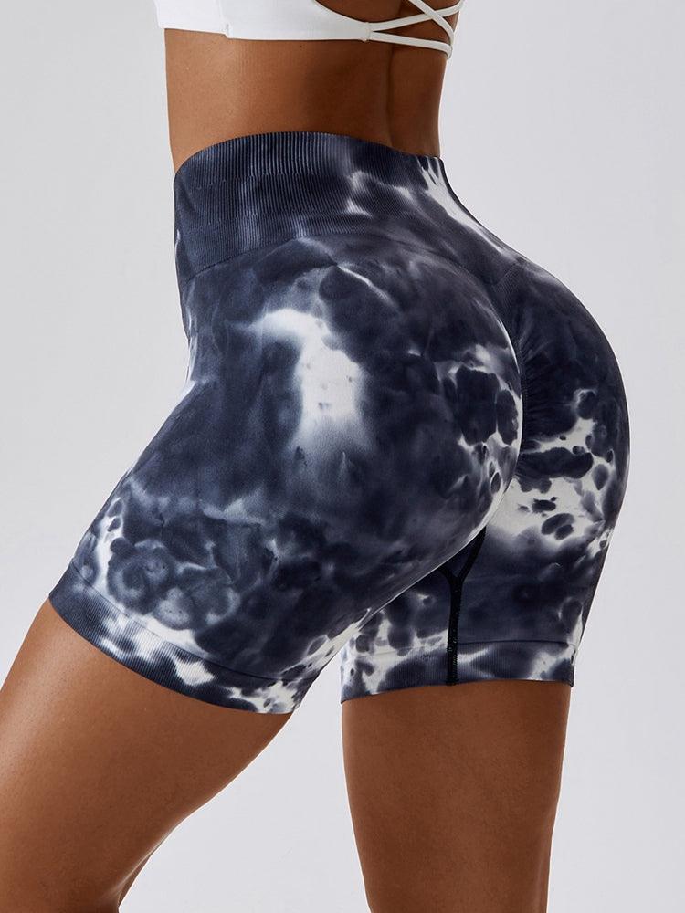 Tie Dye Wide Waistband Slim Fit Sports Shorts - Lab Fashion, Home & Health