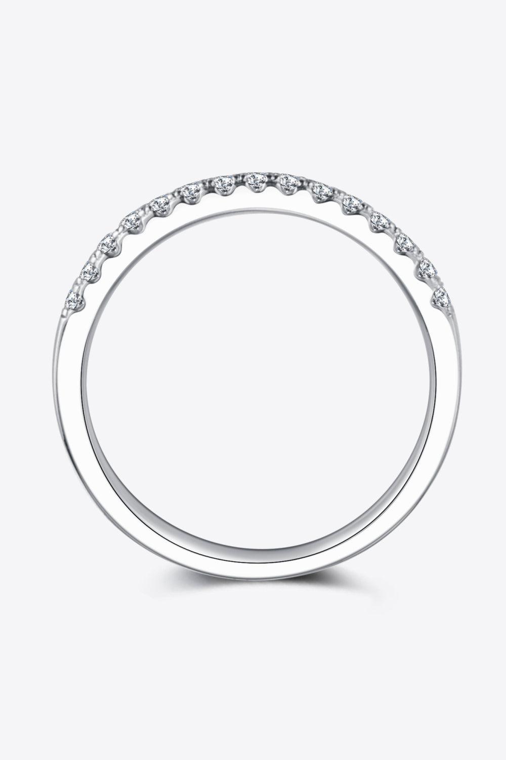 Moissanite Platinum-Plated Half-Eternity Ring - Lab Fashion, Home & Health