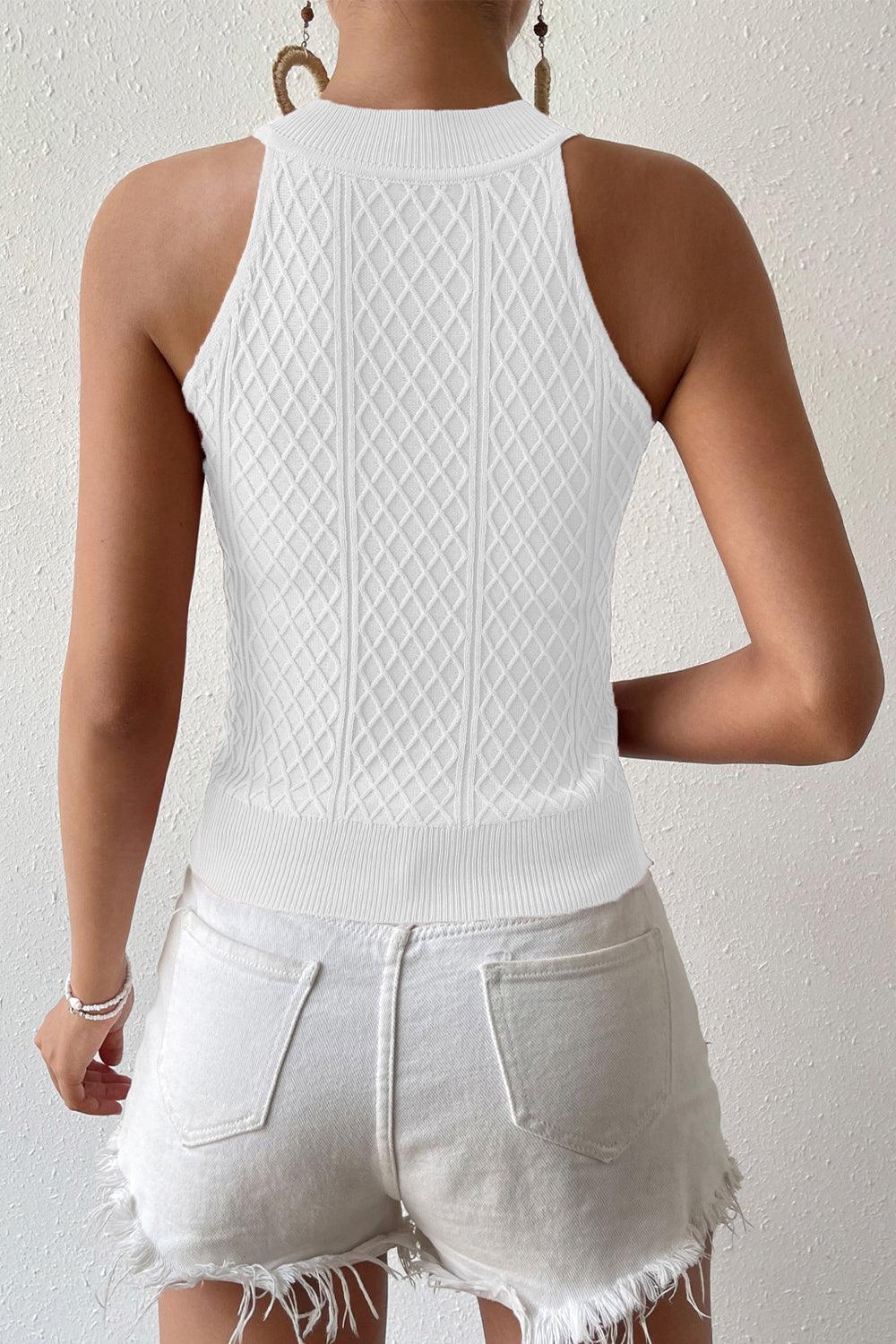 Round Neck Sleeveless Knit Top - Lab Fashion, Home & Health