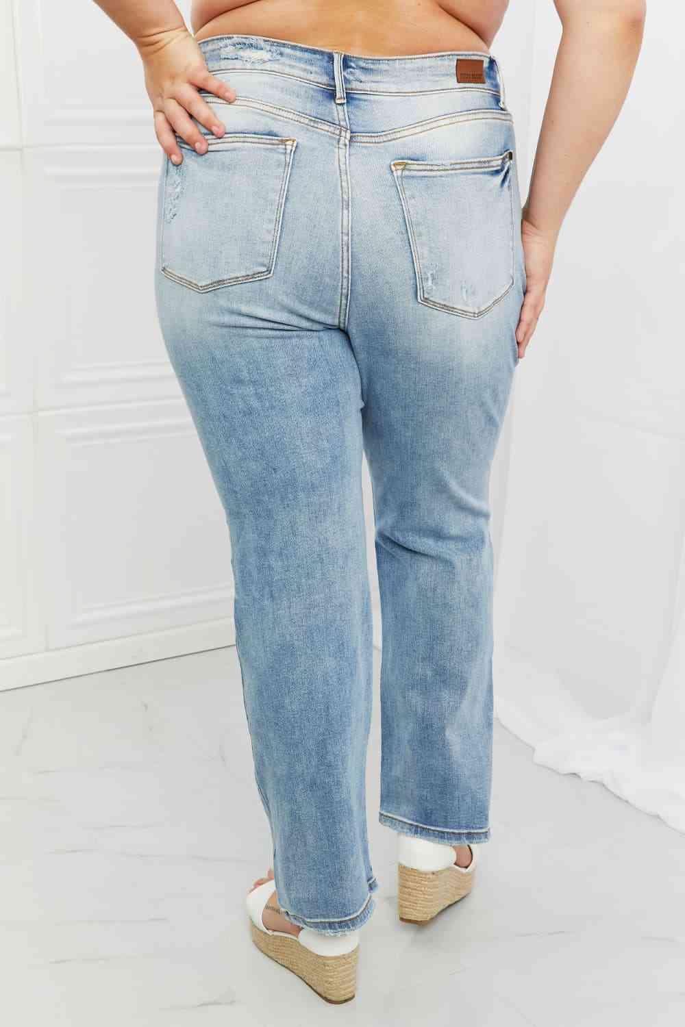 Judy Blue Natalie Full Size Distressed Straight Leg Jeans - Lab Fashion, Home & Health