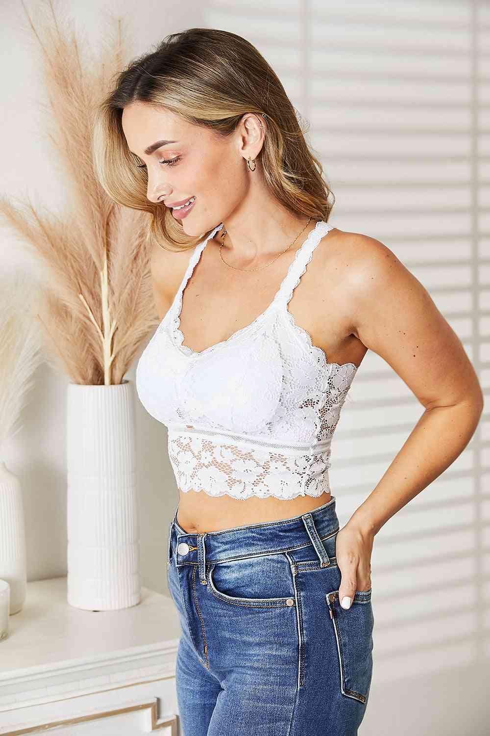 JadyK Juliette Full Size Crisscross Lace Bralette - Lab Fashion, Home & Health