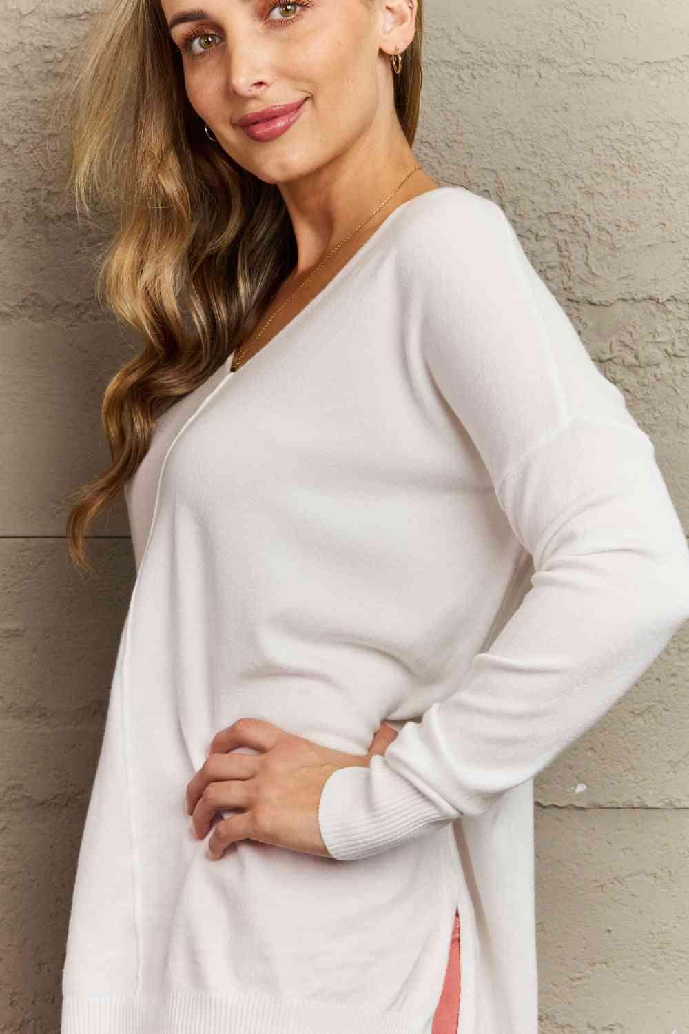 Full Size Center Seam Tunic Sweater - Lab Fashion, Home & Health