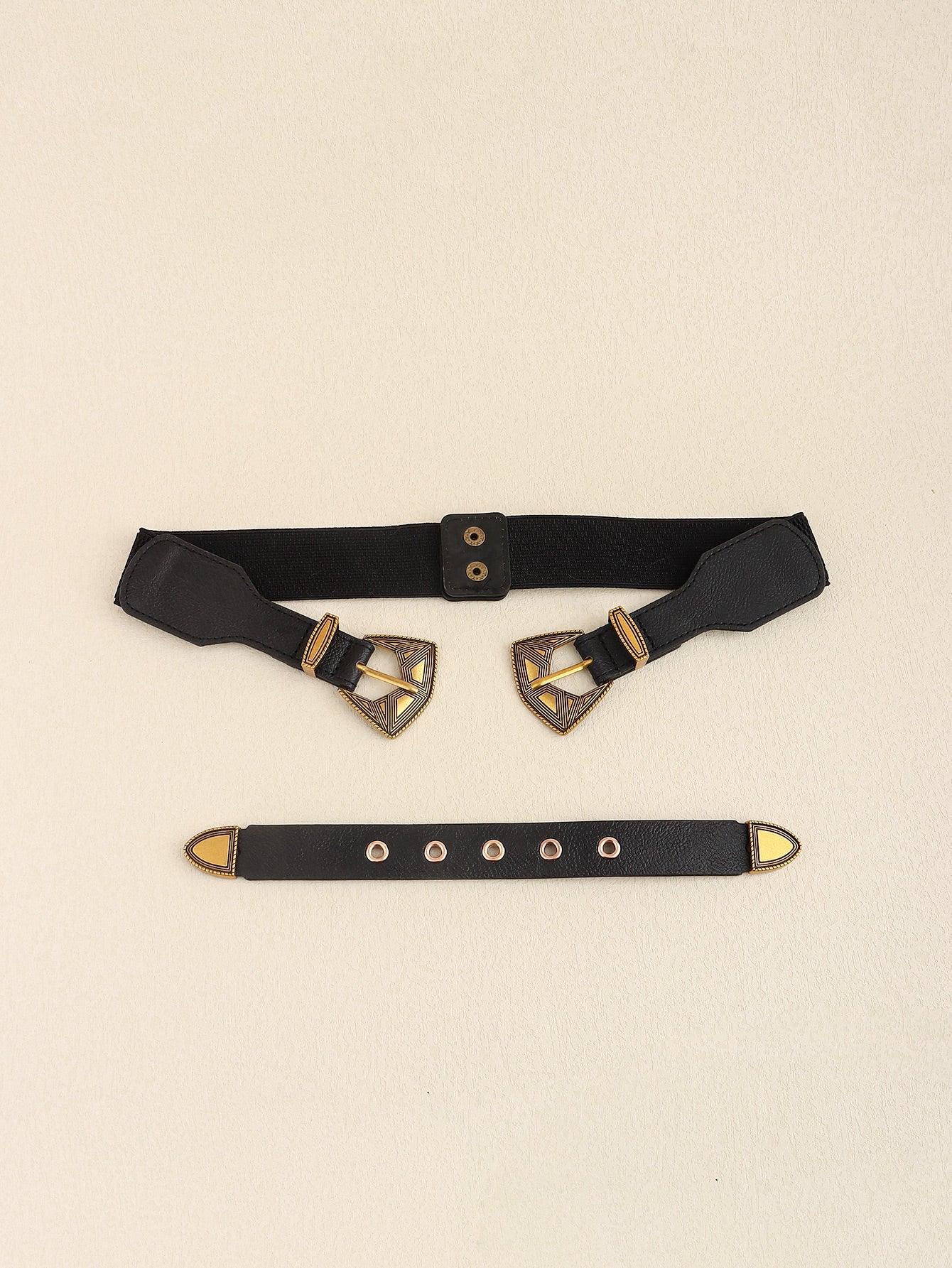 Double Buckle PU Leather Belt - Lab Fashion, Home & Health