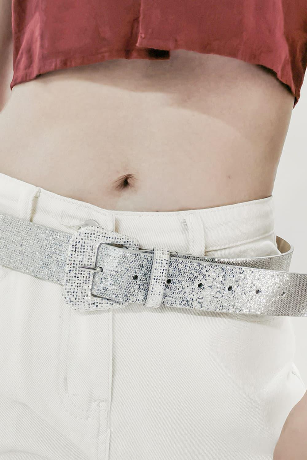 Glitter PU Leather Belt - Lab Fashion, Home & Health