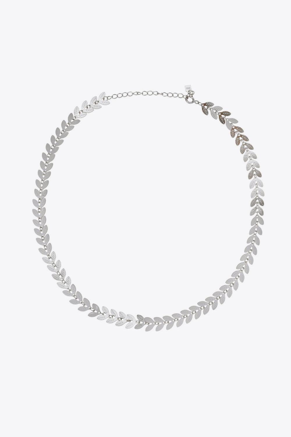 925 Sterling Silver Leaf Necklace - Lab Fashion, Home & Health