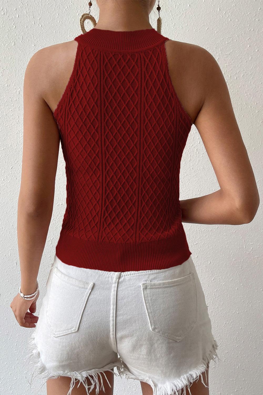 Round Neck Sleeveless Knit Top - Lab Fashion, Home & Health