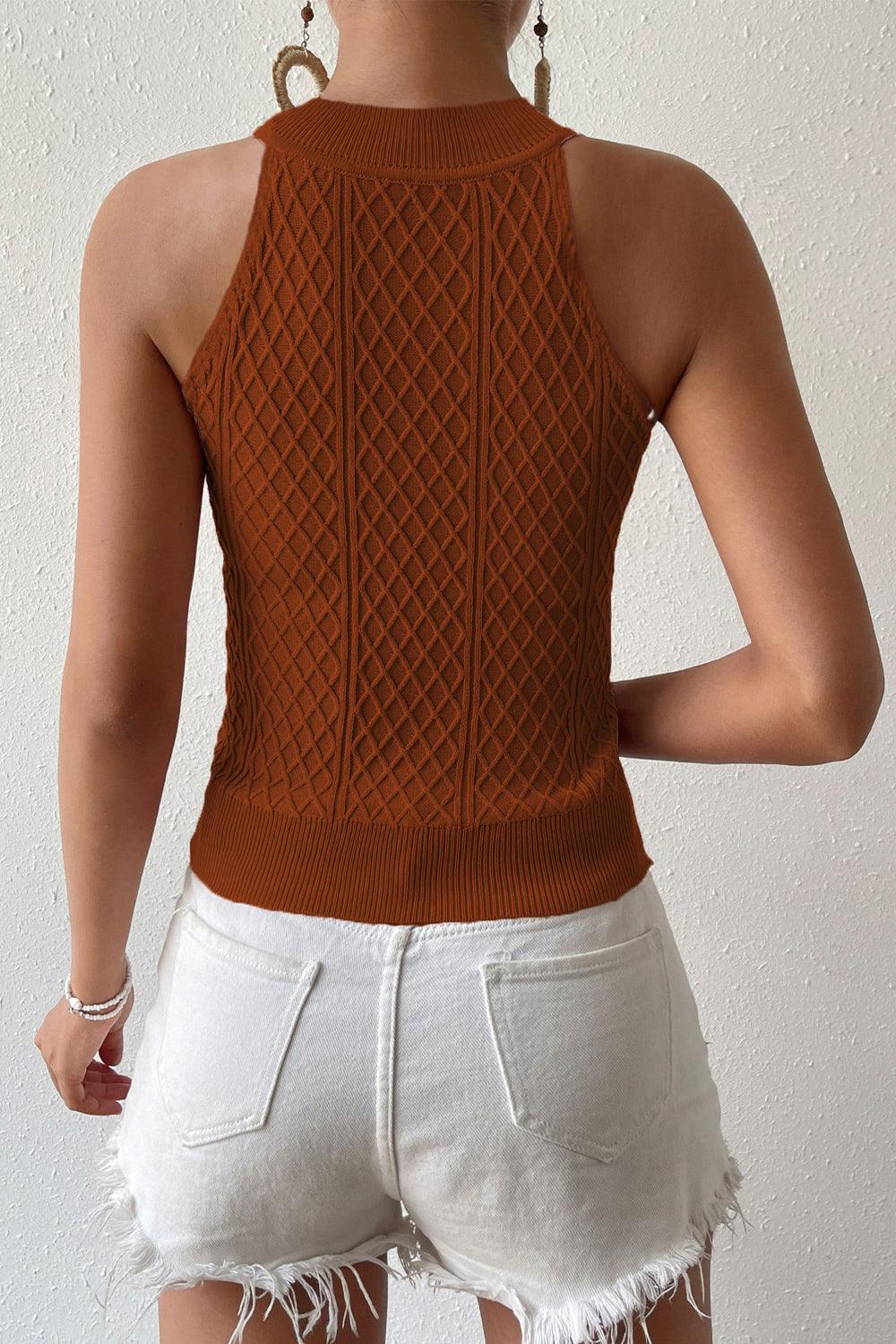 Round Neck Sleeveless Knit Top - Lab Fashion, Home & Health