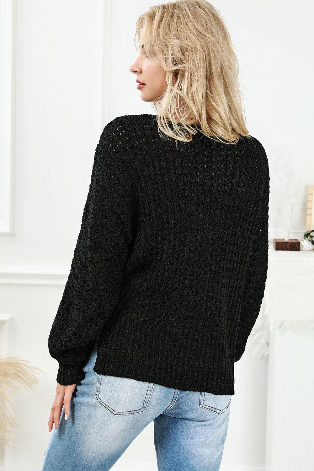 V-Neck Slit Knit Top - Lab Fashion, Home & Health