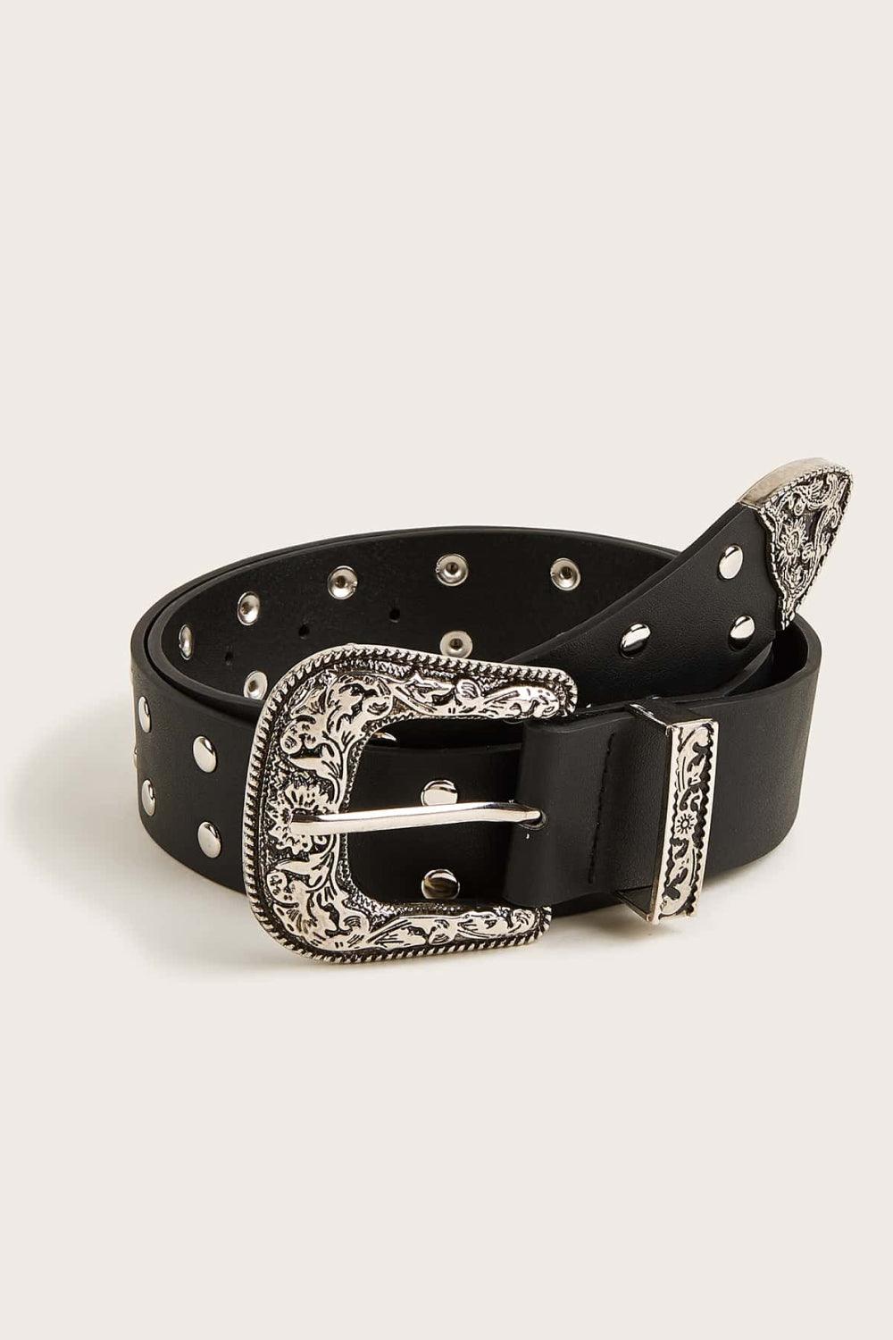 Double Row Studded PU Leather Belt - Lab Fashion, Home & Health