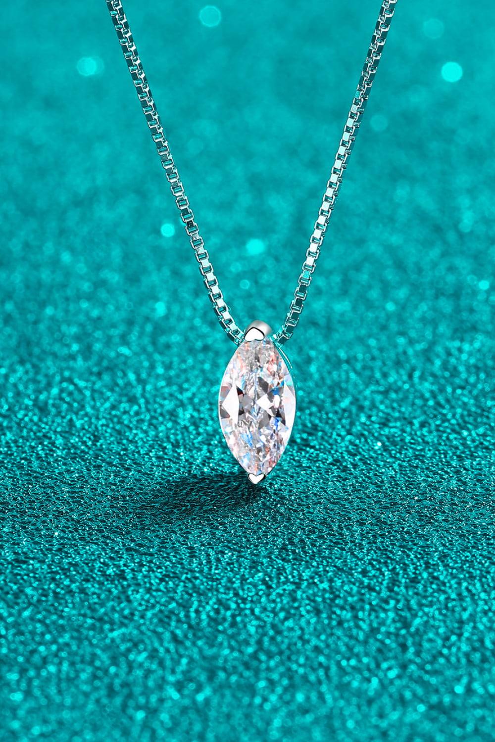 1 Carat Moissanite 925 Sterling Silver Necklace - Lab Fashion, Home & Health