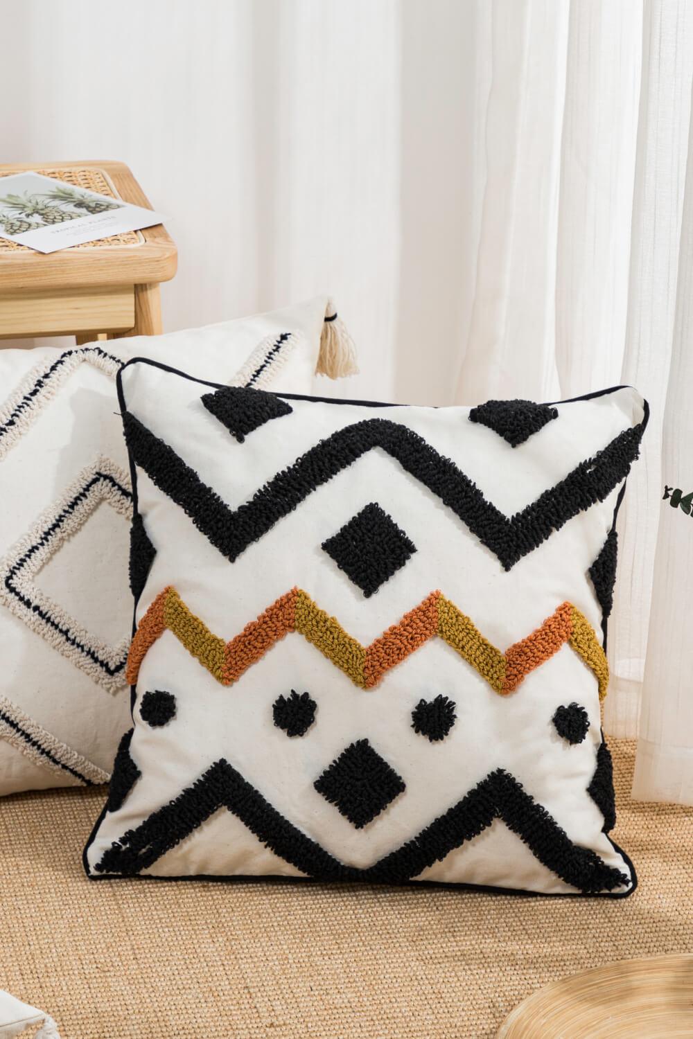 Geometric Embroidered Decorative Throw Pillow Case - Lab Fashion, Home & Health