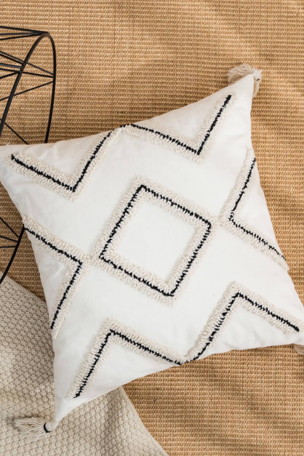 Geometric Embroidered Decorative Throw Pillow Case - Lab Fashion, Home & Health