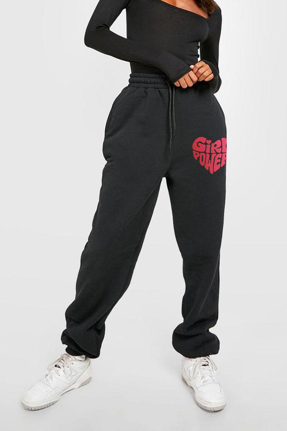 Simply Love Full Size GIRL POWER Graphic Sweatpants - Lab Fashion, Home & Health