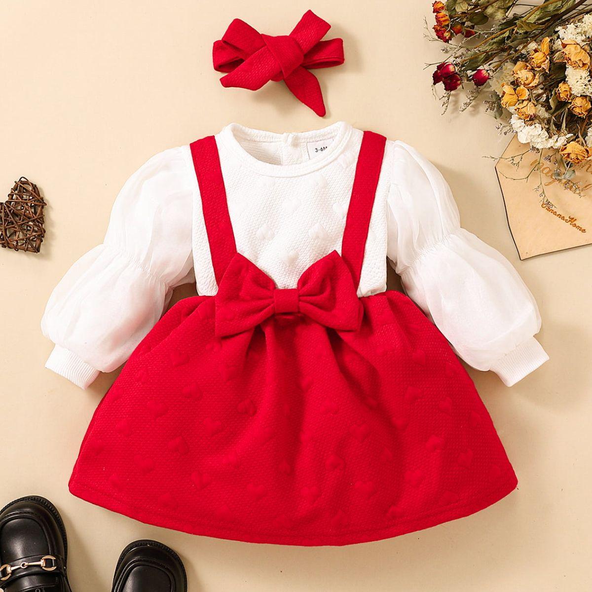 Baby Girl Two-Tone Bow Detail Dress - Lab Fashion, Home & Health