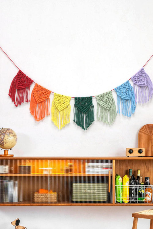 Rainbow Fringe Macrame Banner - Lab Fashion, Home & Health