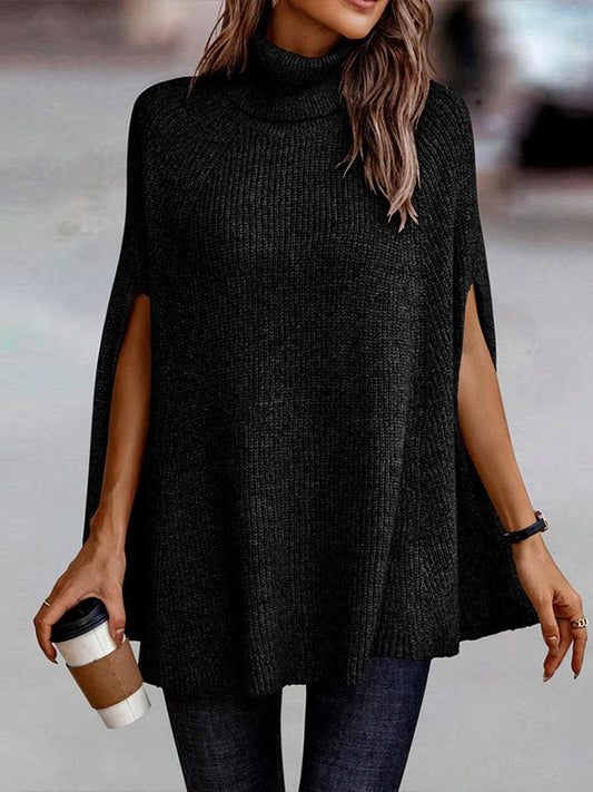 Turtleneck Dolman Sleeve Poncho - Lab Fashion, Home & Health