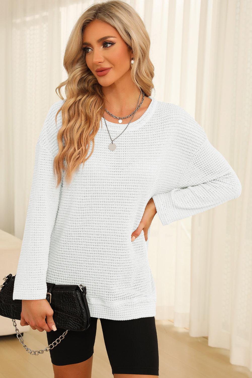 Round Neck Long Sleeve Sweatshirt - Lab Fashion, Home & Health