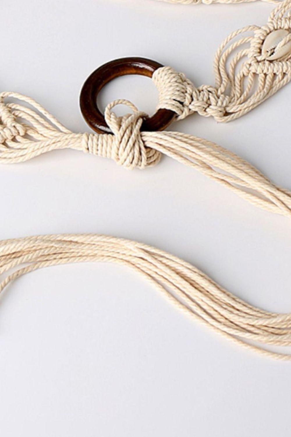 Bohemian Wood Ring Braid Belt - Lab Fashion, Home & Health