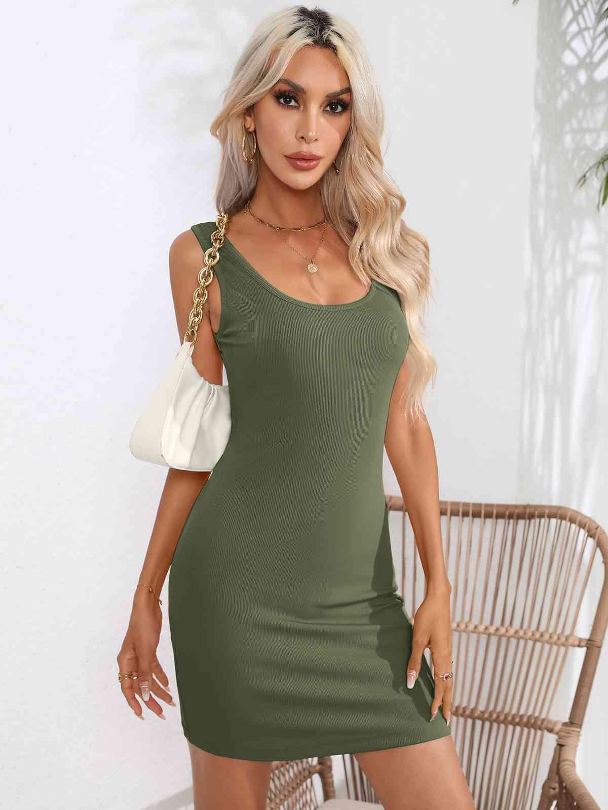 Scoop Neck Sleeveless Bodycon Dress - Lab Fashion, Home & Health