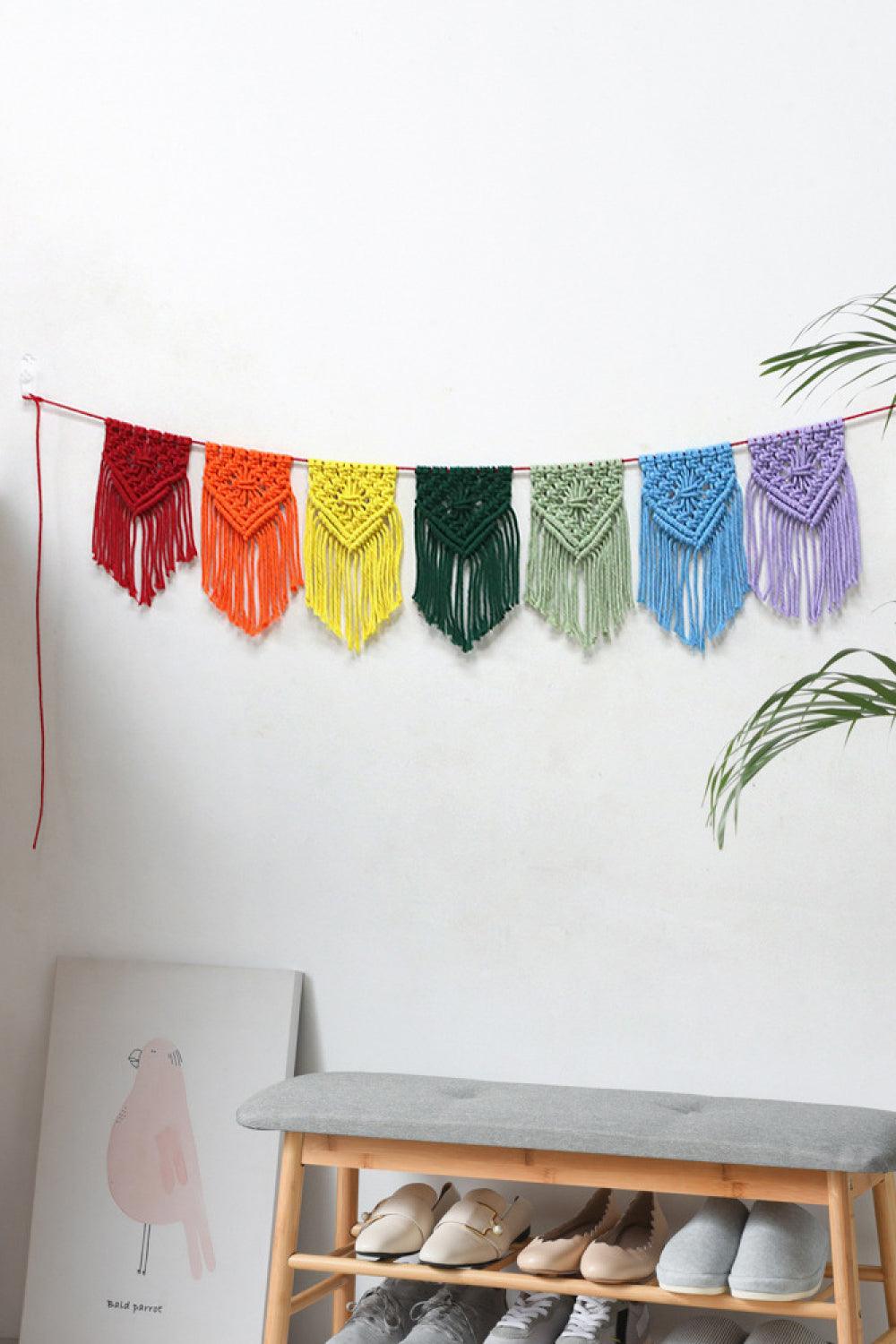 Rainbow Fringe Macrame Banner - Lab Fashion, Home & Health