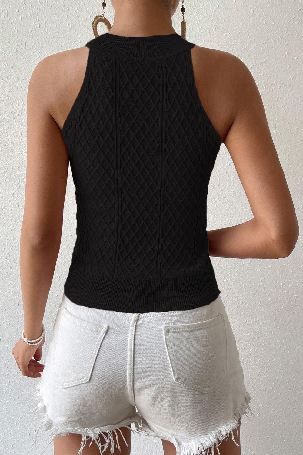 Round Neck Sleeveless Knit Top - Lab Fashion, Home & Health