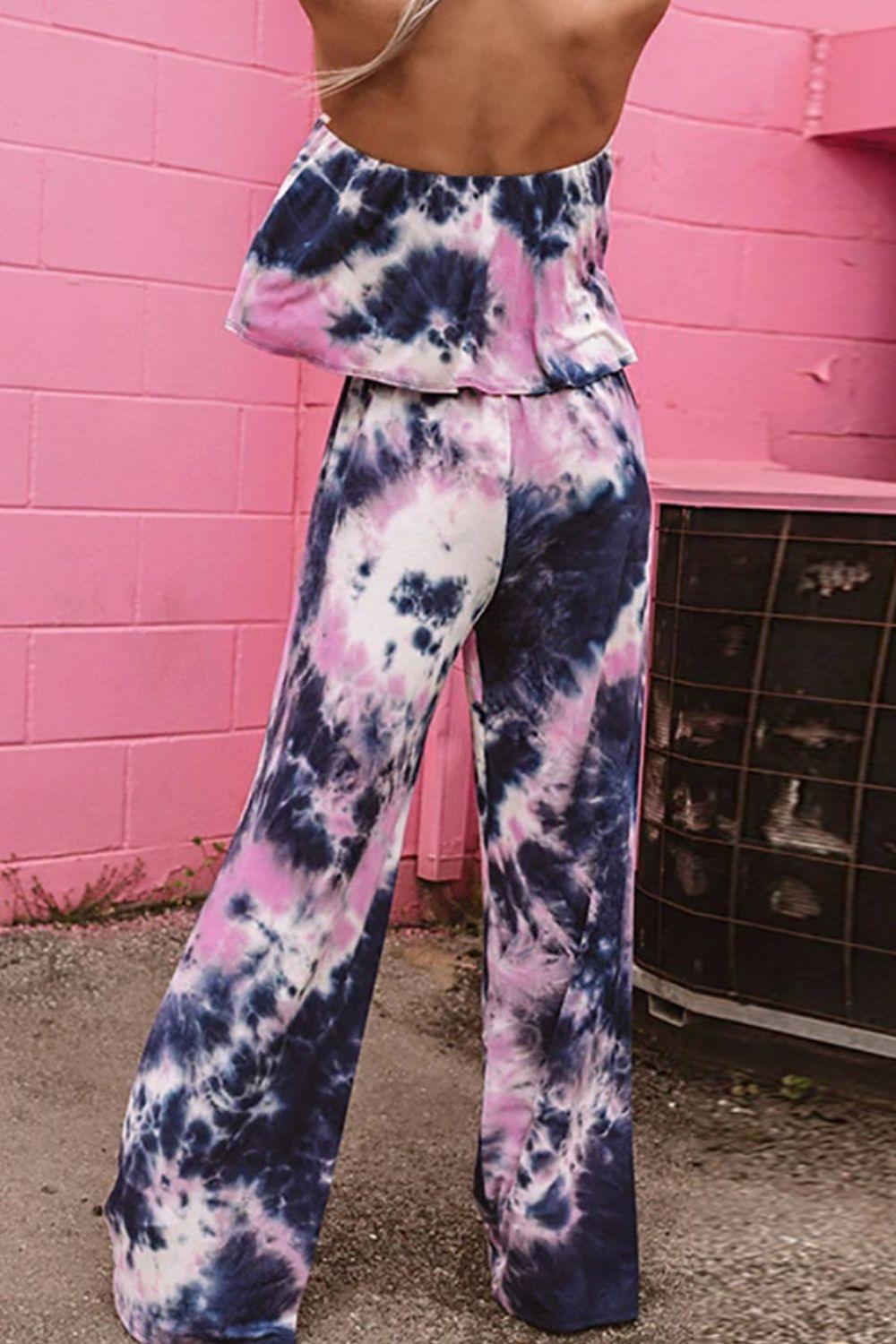 Tie-Dye Layered Strapless Jumpsuit - Lab Fashion, Home & Health