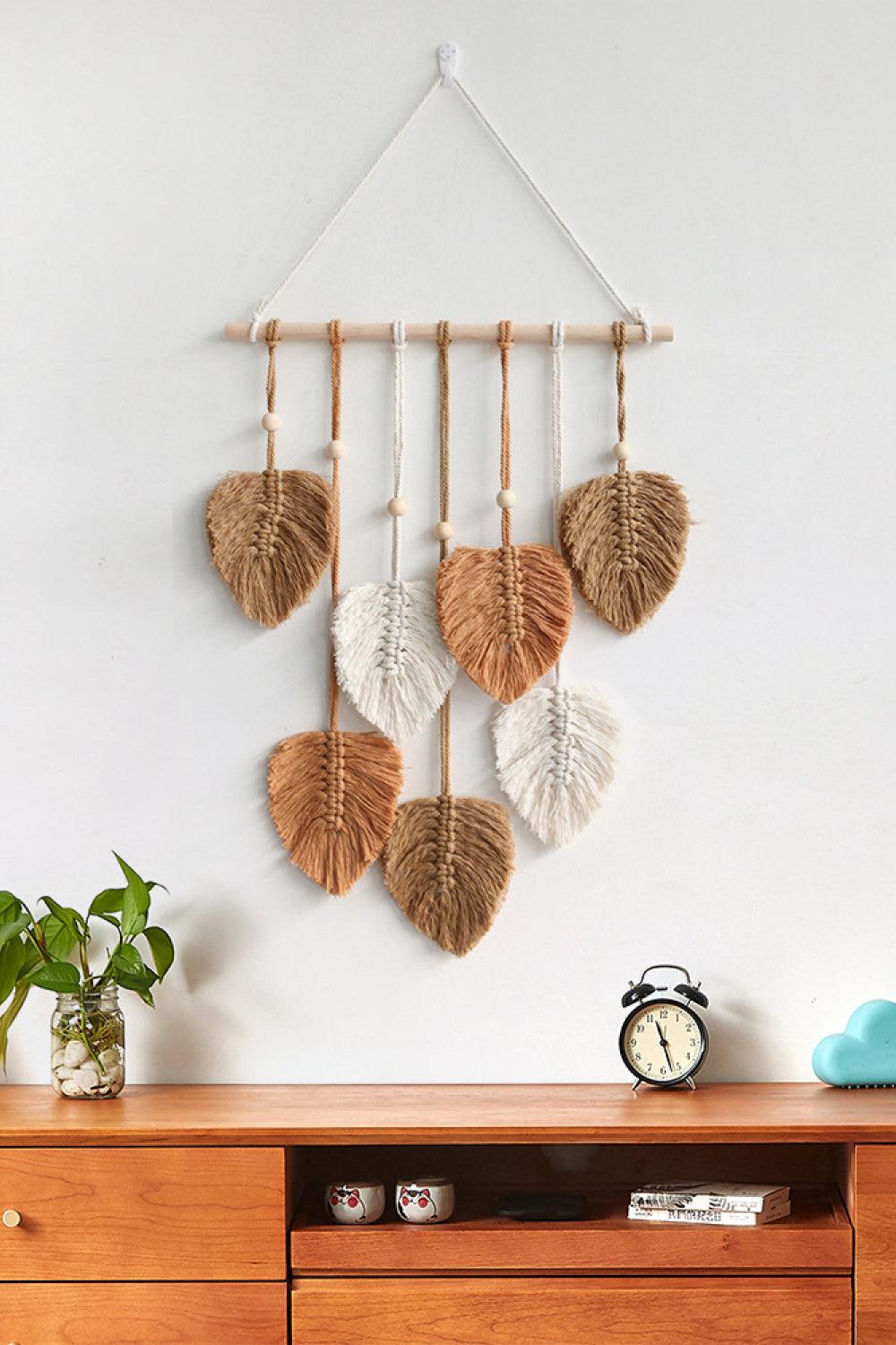 Macrame Leaf Bead Wall Hanging - Lab Fashion, Home & Health