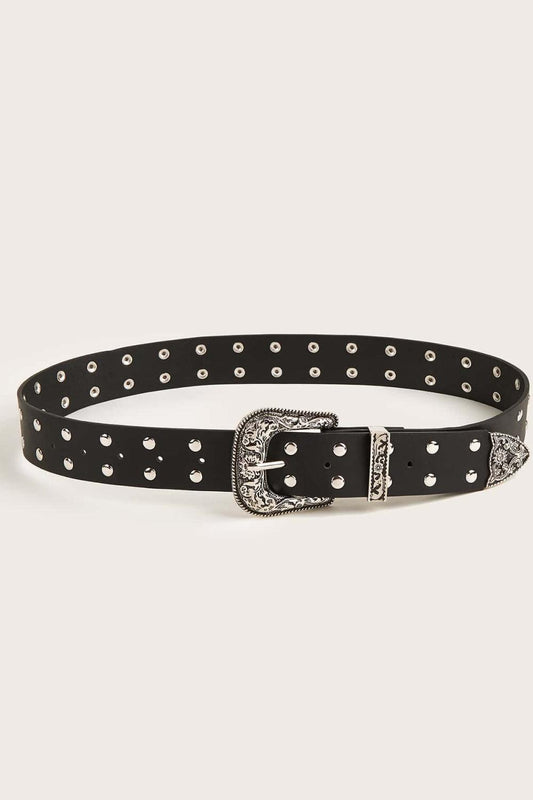 Double Row Studded PU Leather Belt - Lab Fashion, Home & Health