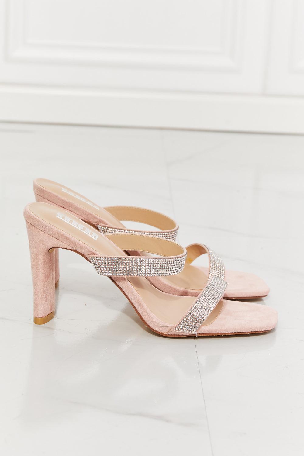 MMShoes Leave A Little Sparkle Rhinestone Block Heel Sandal in Pink - Lab Fashion, Home & Health