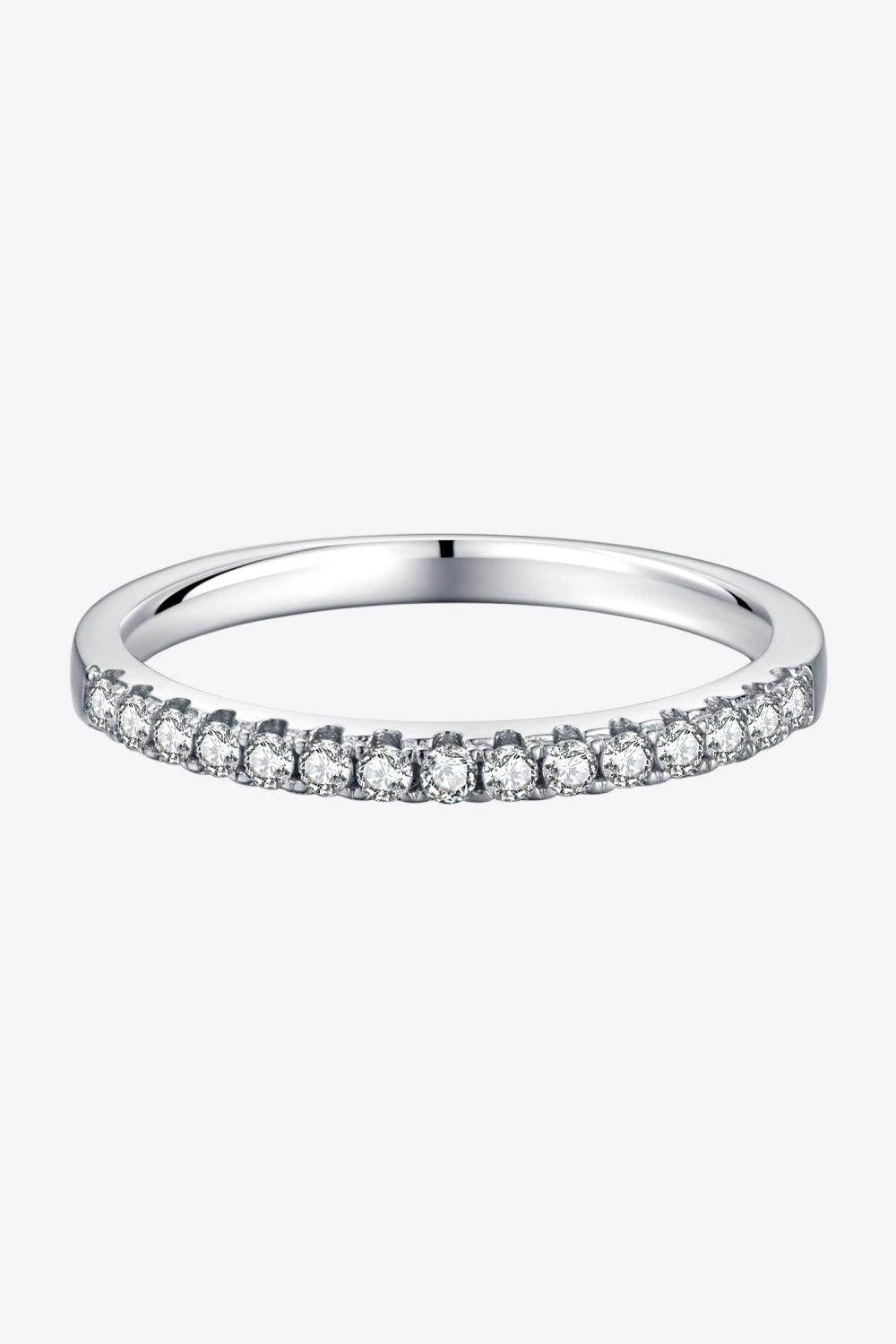 Moissanite Platinum-Plated Half-Eternity Ring - Lab Fashion, Home & Health