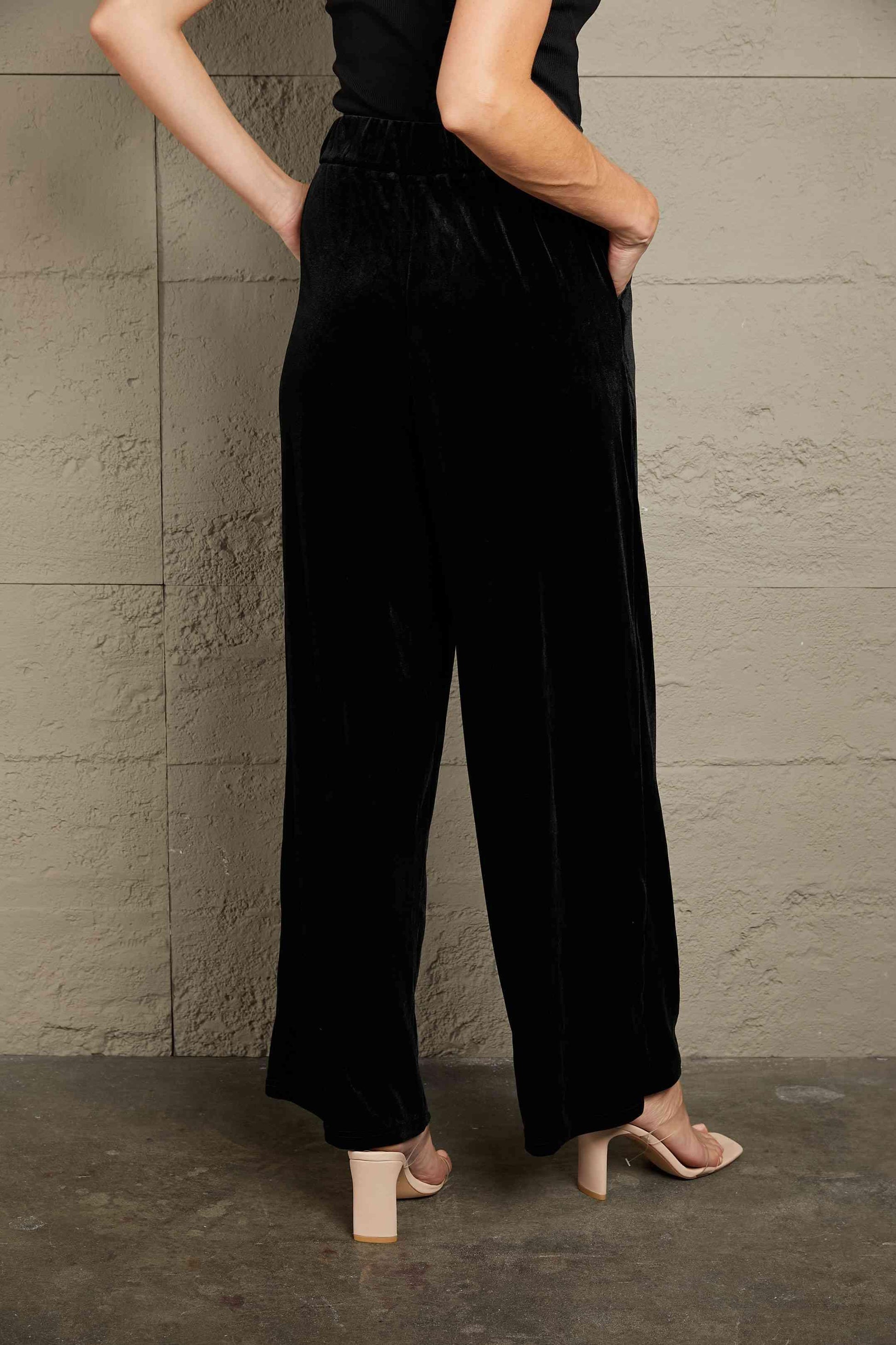 Double Take Loose Fit High Waist Long Pants with Pockets - Lab Fashion, Home & Health
