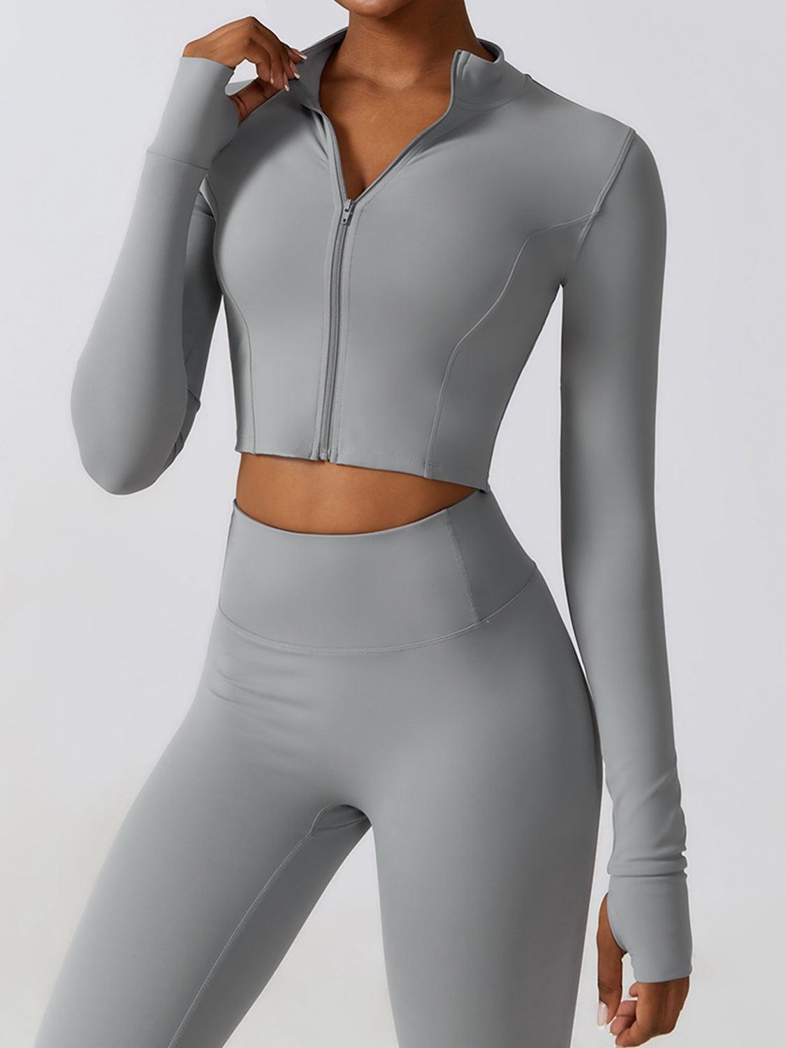 Zip-Up Long Sleeve Sports Top - Lab Fashion, Home & Health
