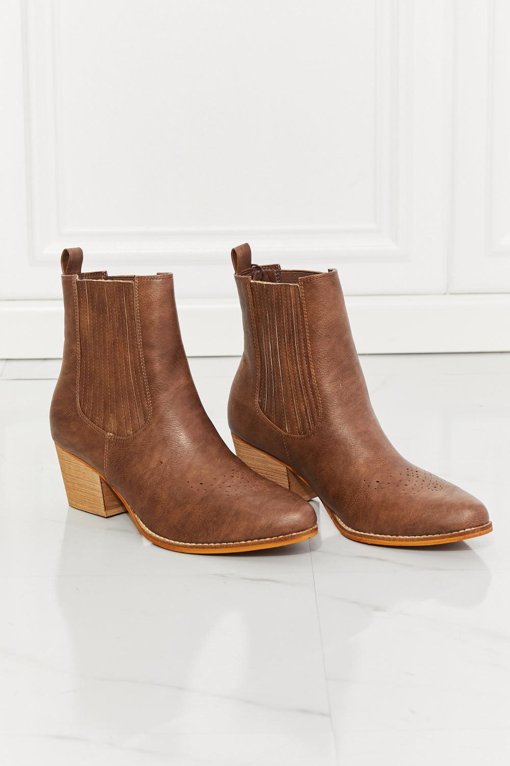 MMShoes Love the Journey Stacked Heel Chelsea Boot in Chestnut - Lab Fashion, Home & Health