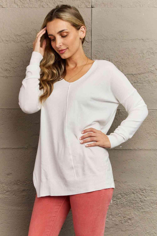 Full Size Center Seam Tunic Sweater - Lab Fashion, Home & Health