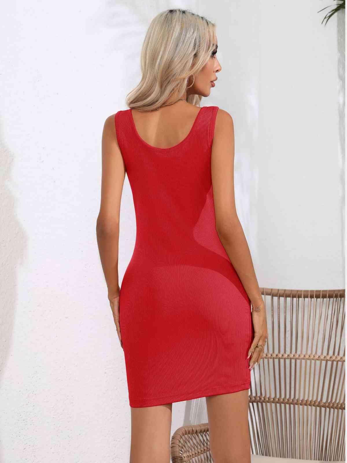 Scoop Neck Sleeveless Bodycon Dress - Lab Fashion, Home & Health