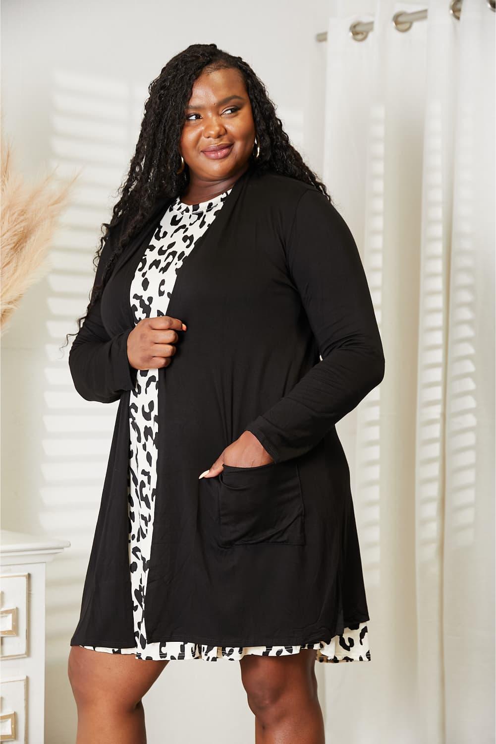 Celeste Full Size Open Front Longline Cardigan with Pockets - Lab Fashion, Home & Health