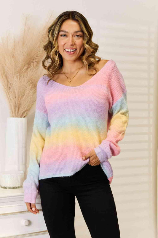 Gradient V-Neck Sweater - Lab Fashion, Home & Health