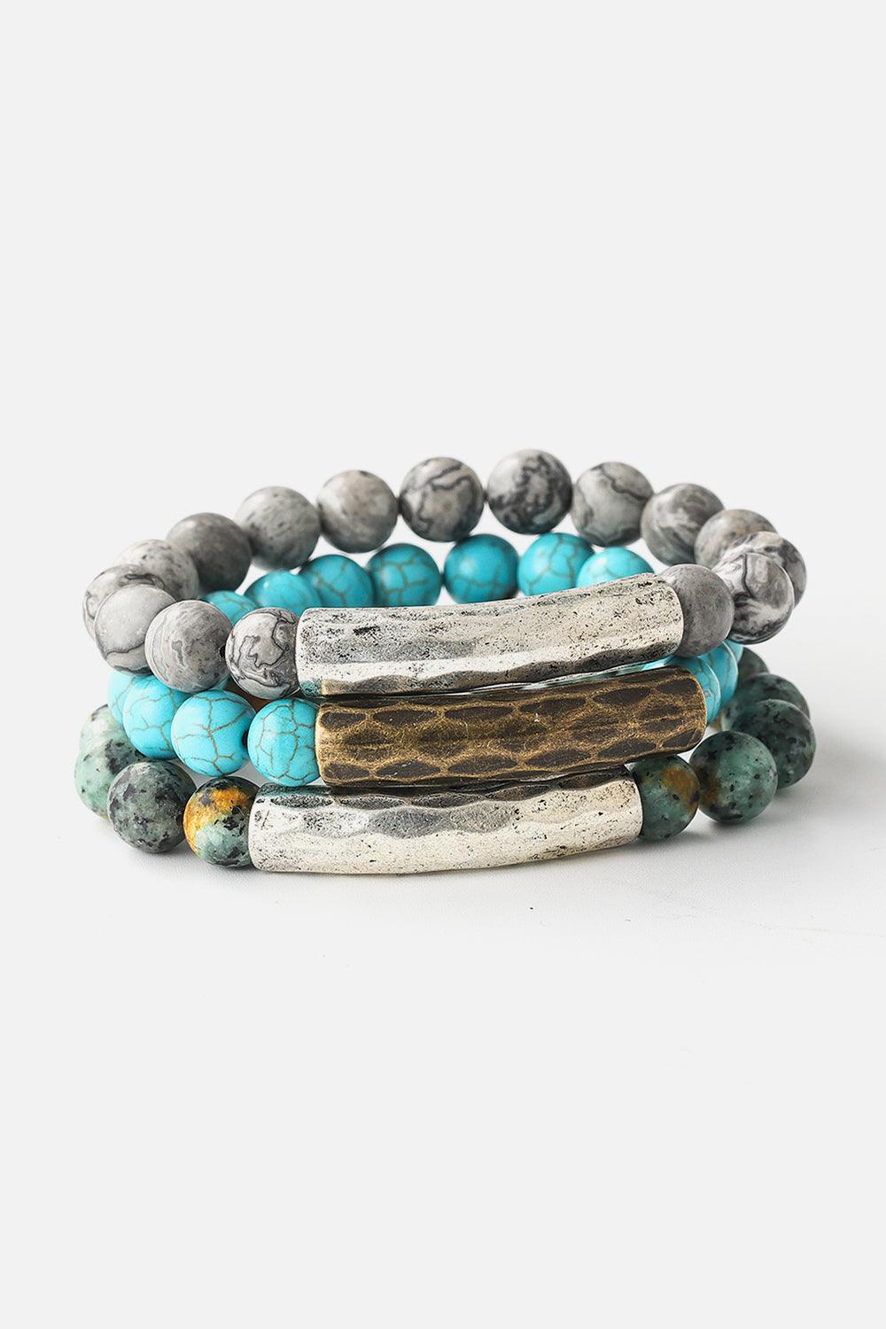 Natural Stone Beaded Bracelet - Lab Fashion, Home & Health