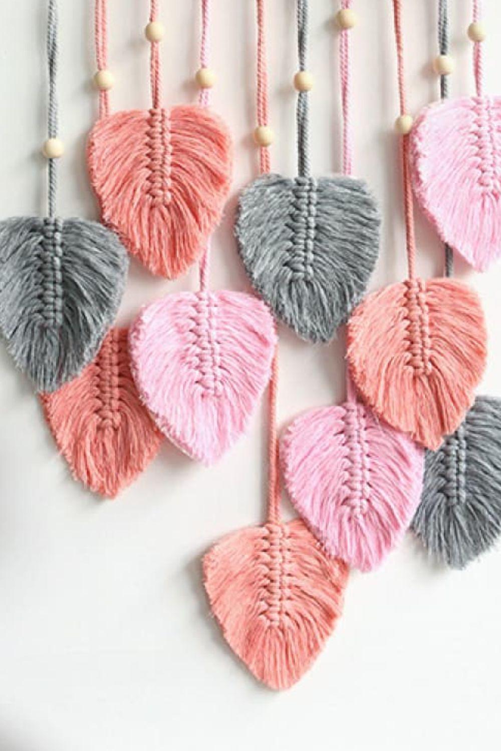 Macrame Leaf Bead Wall Hanging - Lab Fashion, Home & Health