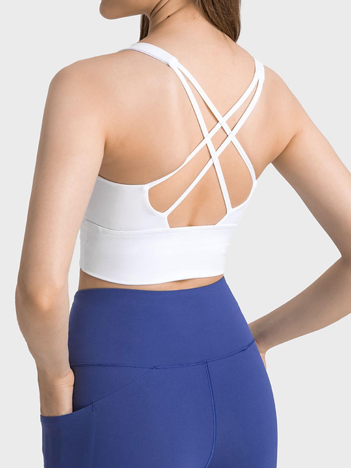 Scoop Neck Crisscross Straps Sports Bra - Lab Fashion, Home & Health