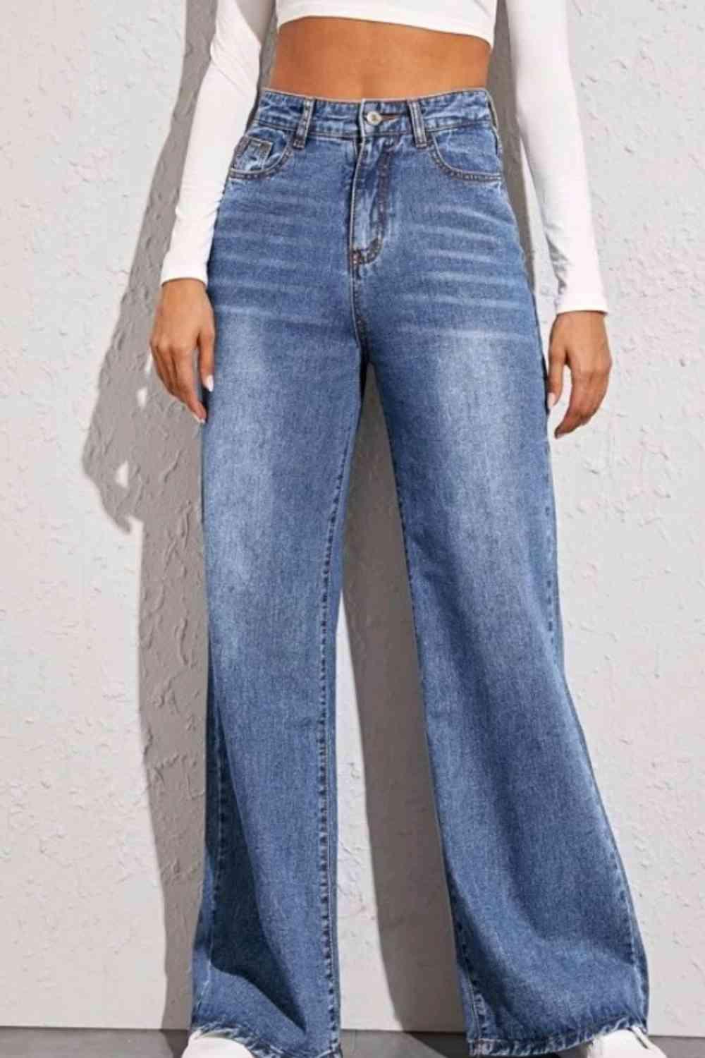 High Waist Wide Leg Jeans - Lab Fashion, Home & Health