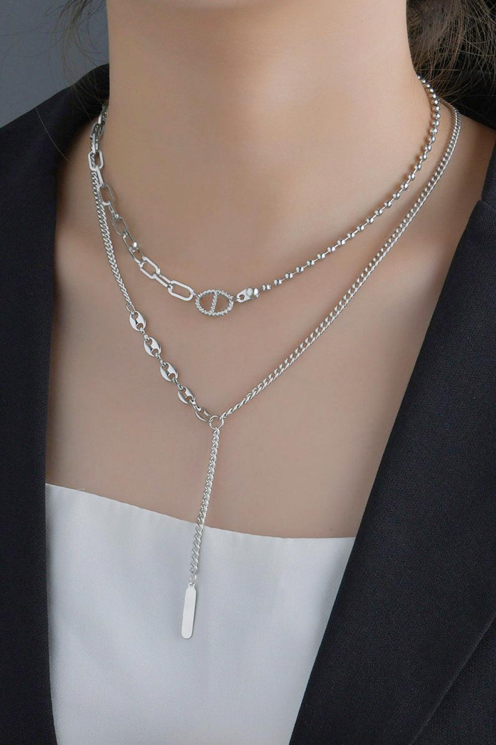 Stainless Steel Two-Piece Necklace Set - Lab Fashion, Home & Health