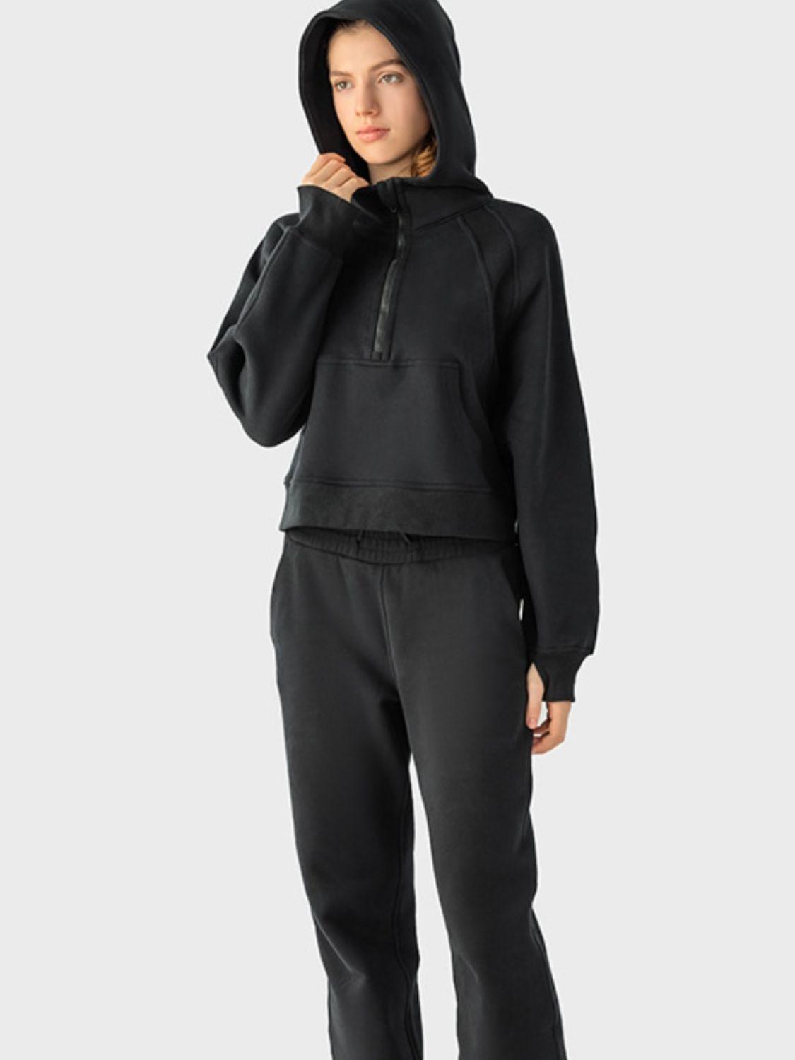 Half-Zip Long Sleeve Sports Hoodie - Lab Fashion, Home & Health